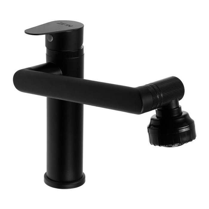 Смеситель для раковины ZEIN Z3509, поворотный излив 360°, картридж 35 мм, латунь, черный Смеситель для раковины ZEIN Z3509, поворотный излив 360°, картридж 35 мм, латунь, черный