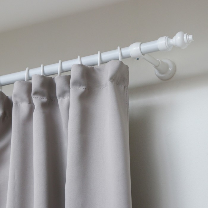 Карниз металлический настенный однорядный, ширина 200 см, цвет белый Карниз металлический настенный однорядный, ширина 200 см, цвет белый