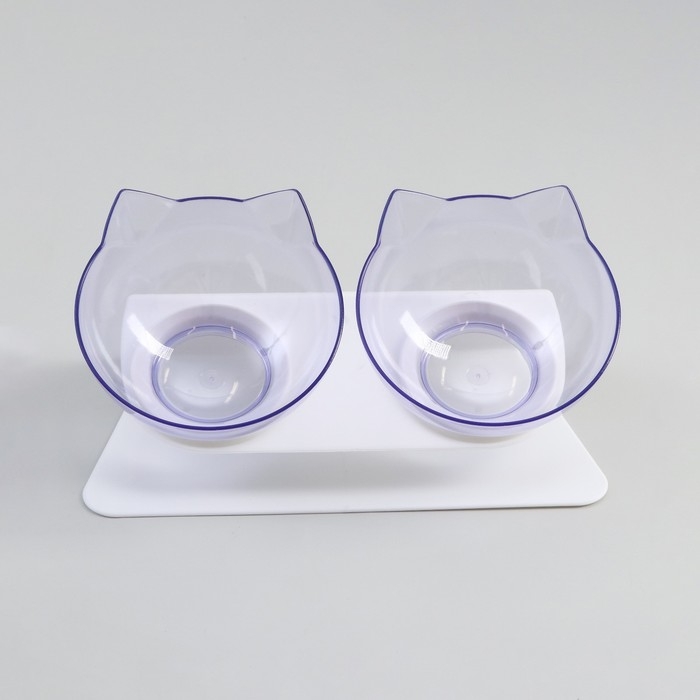 Миски пластиковые на белой подставке 27,5 х 14 х 15 см прозрачные Миски пластиковые на белой подставке 27,5 х 14 х 15 см прозрачные