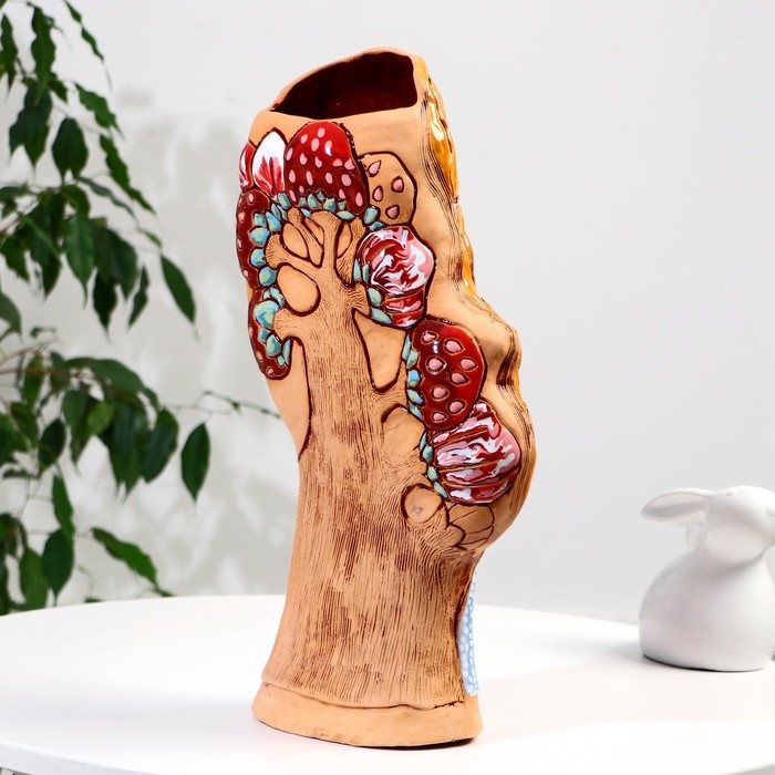 Сувенир керамика Сувенир керамика "Девушка с корзиной", платье в горошек (Ваза), светлая h=40,5см V=2.5л