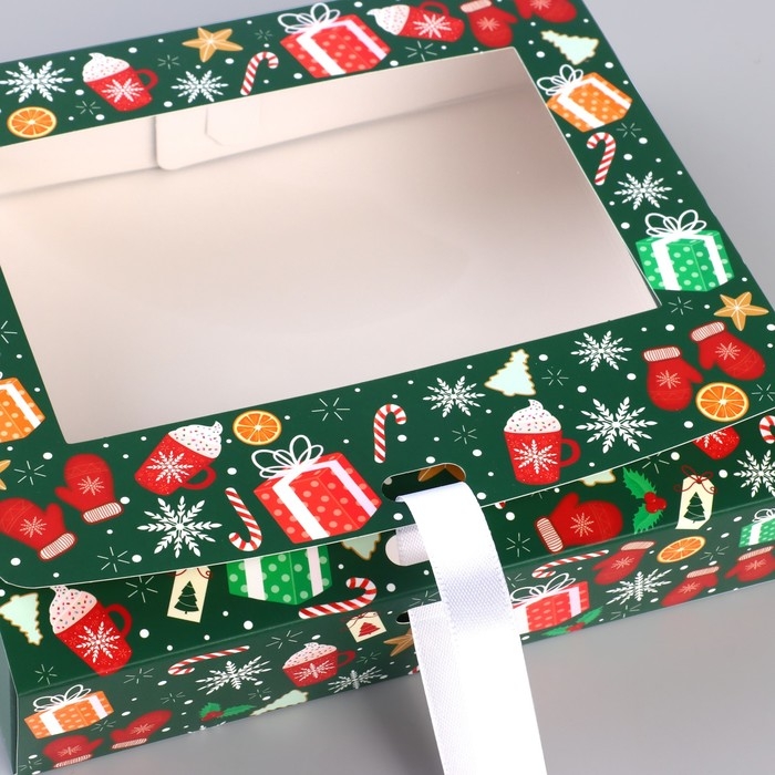 Коробка новогодняя складная «Новогодняя» 20 х18 х 5 см, Новый год Коробка новогодняя складная «Новогодняя» 20 х18 х 5 см, Новый год