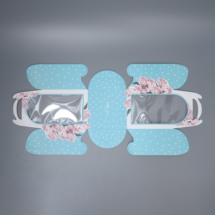 Коробка под маленький торт, кондитерская упаковка, «Пионы», 15 х 15 х 18 см Коробка под маленький торт, кондитерская упаковка, «Пионы», 15 х 15 х 18 см