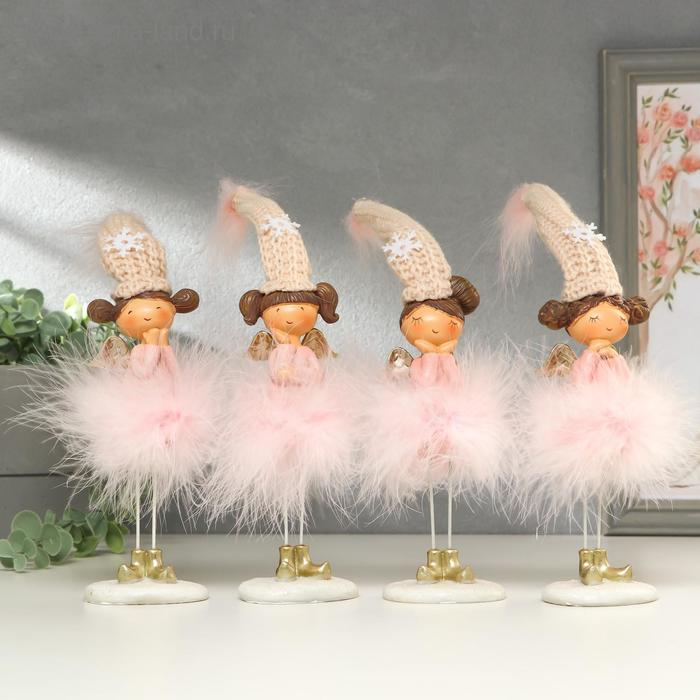 Сувенир полистоун  Сувенир полистоун "Ангелочек-девочка в розовой пуховой юбке" МИКС 32х5,5х7 см