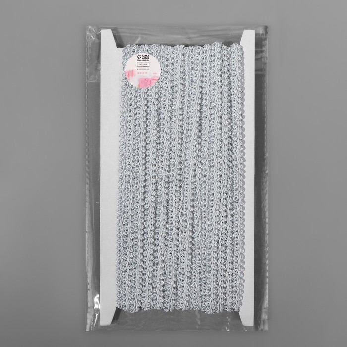 Тесьма декоративная «Шанель», 8 мм, 10 ± 1 м, цвет белый/серебряный Тесьма декоративная «Шанель», 8 мм, 10 ± 1 м, цвет белый/серебряный