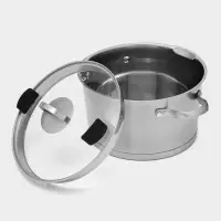 Кастрюля Magistro HiTech Steel, 5.2 л, d=24 см, h=14.5 см, с крышкой, слив для воды, капсульное дно, индукция, нержавеющая сталь, серебристая