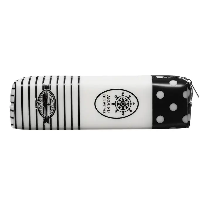 Пенал школьный, на молнии силиконовый "Эйфелева башня" в горошек