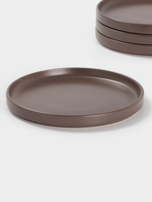 Набор тарелок Доляна «Гранит», 4 шт., d=20 см, керамика, коричневый Набор тарелок Доляна «Гранит», 4 шт., d=20 см, керамика, коричневый