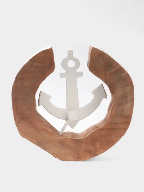 Сувенир &laquo;Якорь&raquo;, 28&times;6&times;27 см, алюминий, манговое дерево