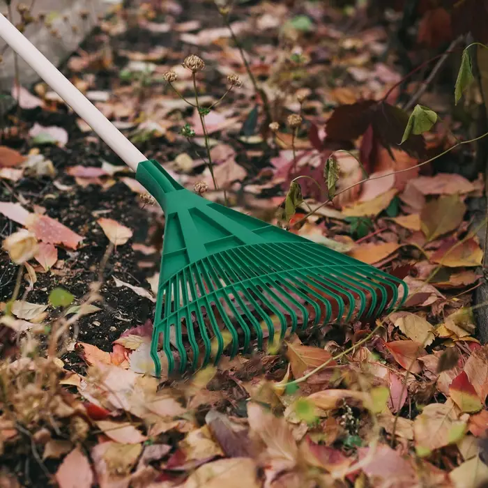 Грабли веерные, пластинчатые, 22 зубца, пластик, тулейка 24 мм, без черенка