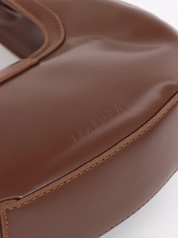 Сумка женская багет TEXTURA на молнии, 24&times;6.5&times;13 см, коричневая