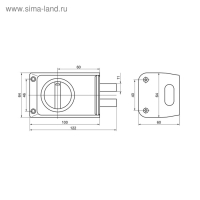 Замок накладной ПРОСАМ ЗНД-1А (88400), серый