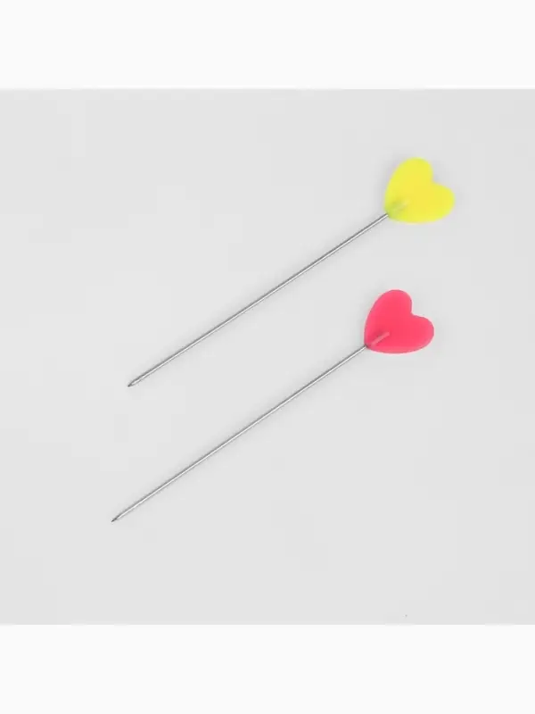 Булавки для квилтинга &laquo;Сердце&raquo;, 53 мм, 20 шт., разноцветные