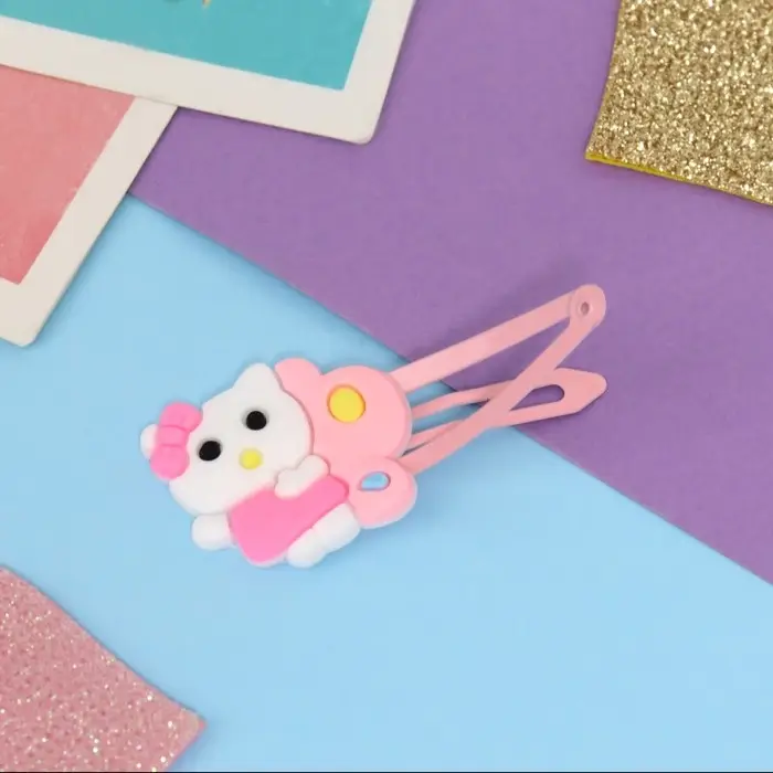 Невидимка для волос  Невидимка для волос "Адель" (набор 2 шт) кисонька, 5,5 см, розовый