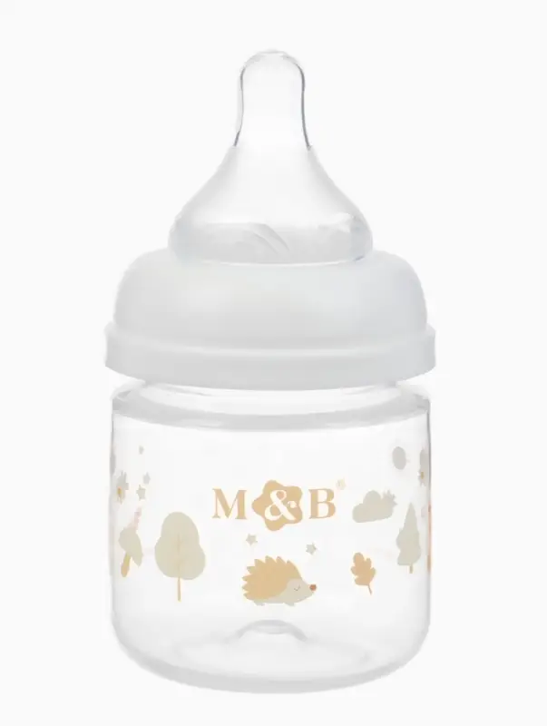 Бутылочка для кормления M&B, ШГ &Oslash;50 мм, +0мес., 120 мл., набор 2 шт. в кор.