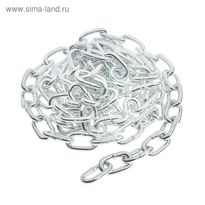 Цепь короткозвенная ТУНДРА krep, DIN766, диаметр 6 мм, сварная, оцинкованная, 3 м Цепь короткозвенная ТУНДРА krep, DIN766, диаметр 6 мм, сварная, оцинкованная, 3 м