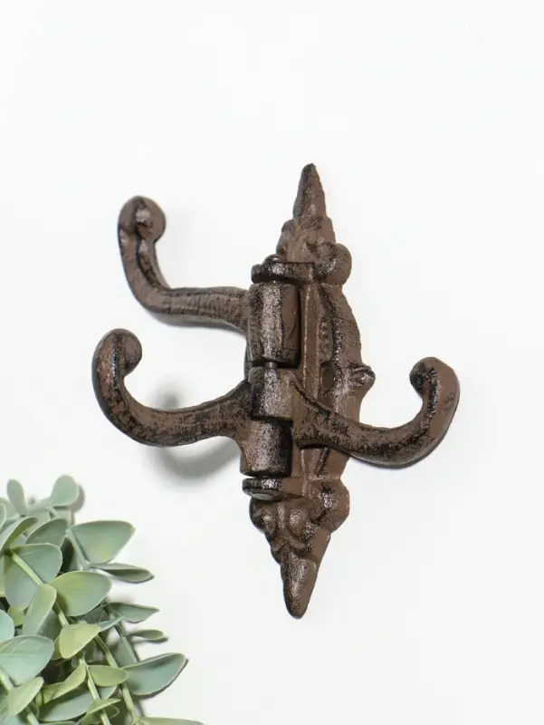 Крючки настенные раздвижные &laquo;Вензель&raquo;, ключница декоративная, чугун, 14&times;14.5&times;2 см