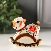 Фигурка фарфор &laquo;Козлик - качалка&raquo;, 6.5 см, гжель цветная, МИКС