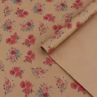 Бумага упаковочная, крафт &laquo;Пионы&raquo;, 70&times;100 см, 1 лист