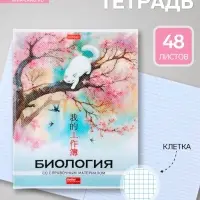Предметная тетрадь по биологии Hatber &laquo;Искусство Азии&raquo;, 48 листов, в клетку, со справочным материалом, пластиковая обложка с печатью