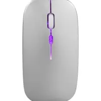 Мышь MB-2.4 беспроводная, оптическая, подсветка, 800-1600 dpi, USB, Bluetooth, серебристая