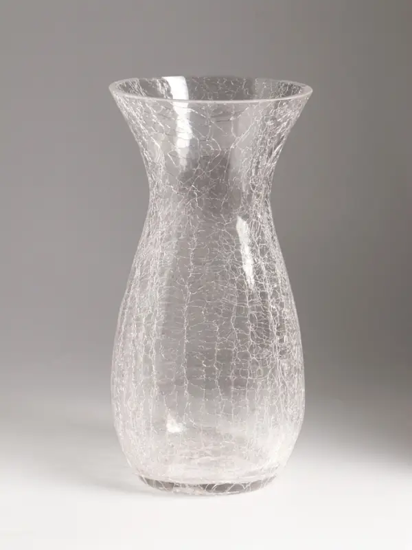 Ваза стекло настольная "Паутинка" изгиб, 25х12,5 см, прозрачный