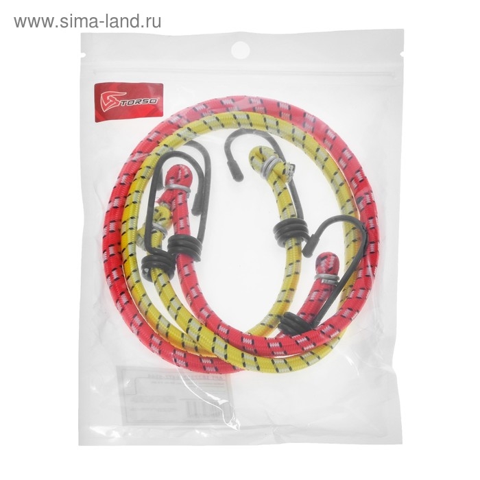 Резинка для крепления багажа TORSO, 60 см, d8 мм, металлические крючки, МИКС, набор 2 шт Резинка для крепления багажа TORSO, 60 см, d8 мм, металлические крючки, МИКС, набор 2 шт