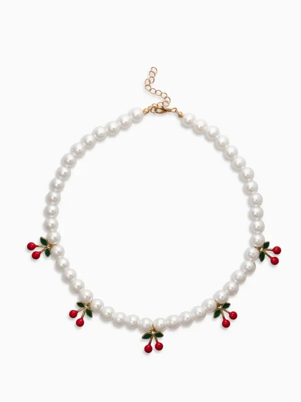 Бусы жемчужные "Вишня", цветные в золоте