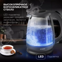 Чайник HYK-G1003 1.7л. 2200Вт серый