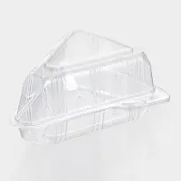 Контейнер для кусочка торта одноразовый, крышка, пластик, 8.5&times;11.5&times;6.5 см, прозрачный