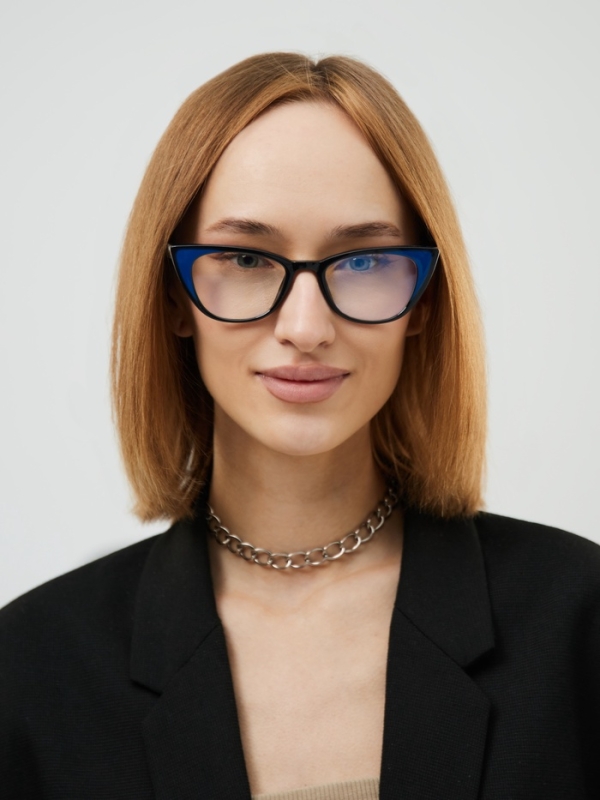 Очки имиджевые женские, для компьютера, ширина 14.4 см, дужка 13.8 см, линза 6.5 х 4.2 см