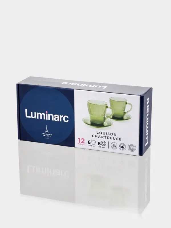 Набор чайный Luminarc &laquo;Луиз&raquo;, 12 предметов, стекло, шартрез