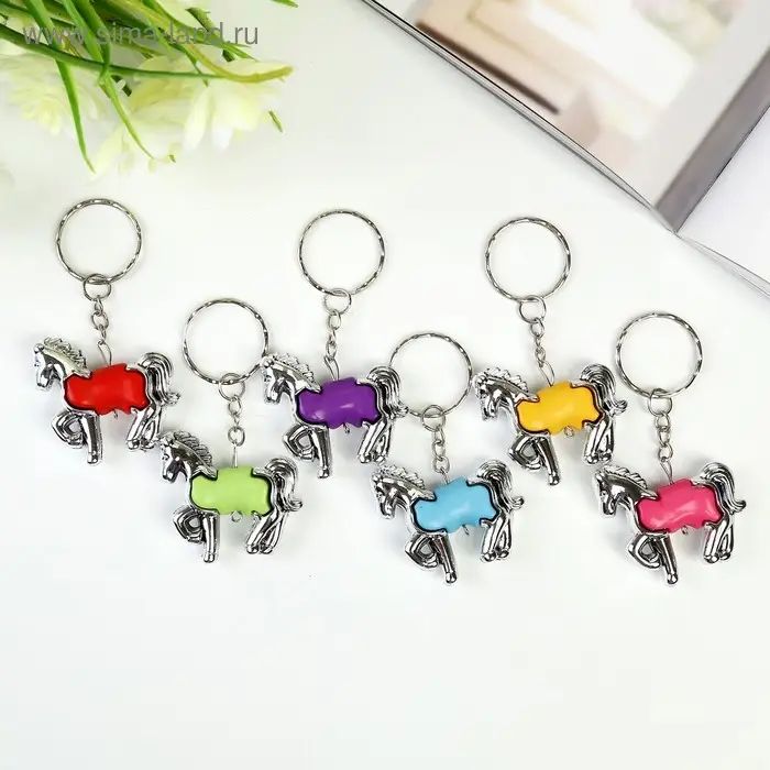 Брелок пластик под металл Брелок пластик под металл "Лошадка", МИКС
