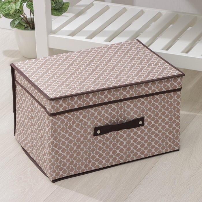 Короб стеллажный для хранения с крышкой Доляна «Браун», 40×30×25 см, цвет коричневый Короб стеллажный для хранения с крышкой Доляна «Браун», 40×30×25 см, цвет коричневый