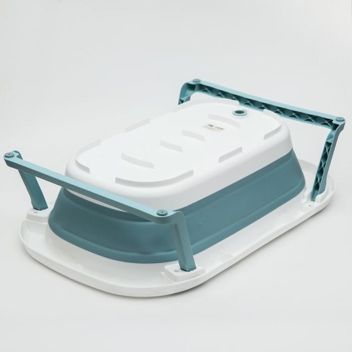 Ванночка детская складная со сливом, 75 см., цвет белый/голубой Ванночка детская складная со сливом, 75 см., цвет белый/голубой