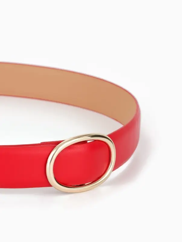 Ремень женский, затяжка, 3&times;110 см, пряжка золотистая, без винта, красный