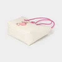 Сумка плетёная на застёжке &laquo;Девочка с букетом&raquo;, 40&times;10&times;55 см, пластик, бело-розовая