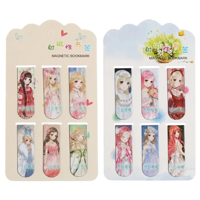 Набор магнитных закладок для книг Calligrata 6 штук, Набор магнитных закладок для книг Calligrata 6 штук, "Аниме", МИКС