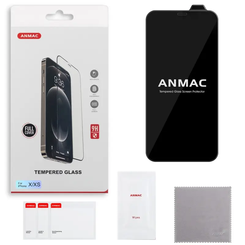 Защитное стекло для iPhone XS/X Full Cover ANMAC черное Арт. 1137113