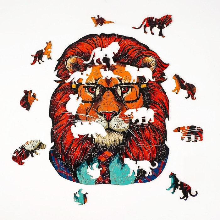 Пазлы деревянные фигурный «Лев», 148 элементов Пазлы деревянные фигурный «Лев», 148 элементов