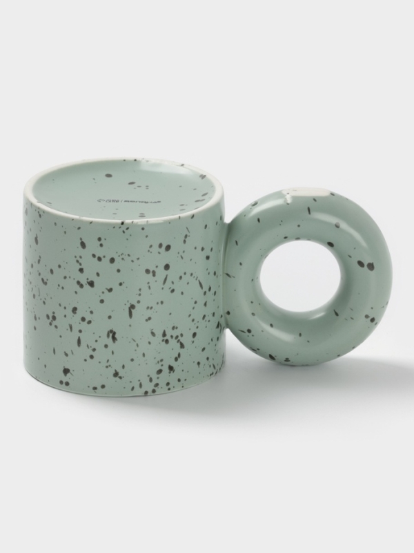 Кружка «Бублик», 300 мл, 16×8.8×8 см, серо-зеленый в крапинку
