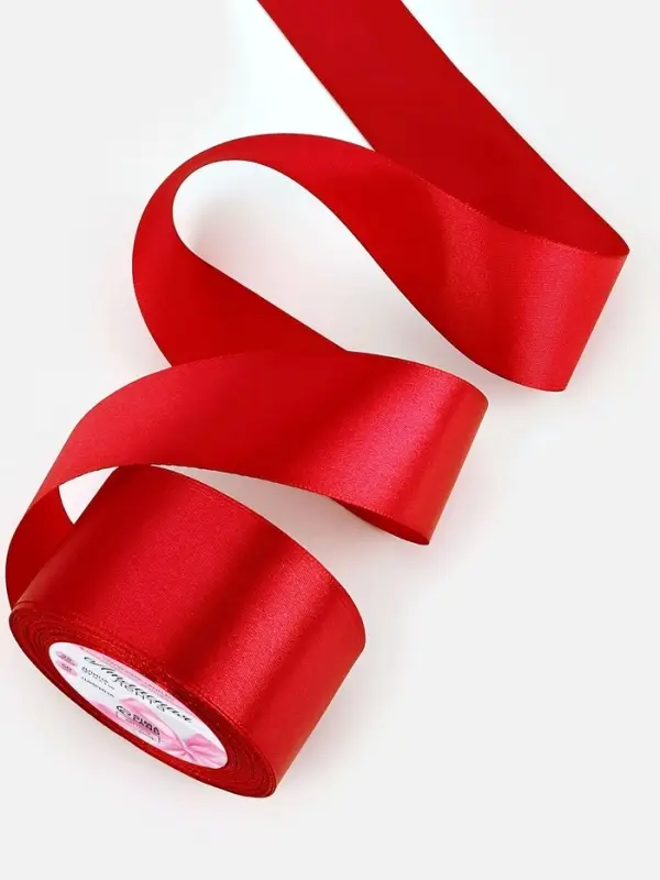 Лента атласная, 50 мм, 23&plusmn;1 м, красная №26