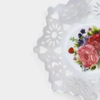 Ваза для хлеба и фруктов &laquo;Кубань. Месяц&raquo;, d=20 см, белая, рисунок МИКС