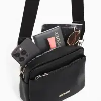 Сумка женская кросс-боди TEXTURA на молнии, 16&times;7&times;17 см, чёрная