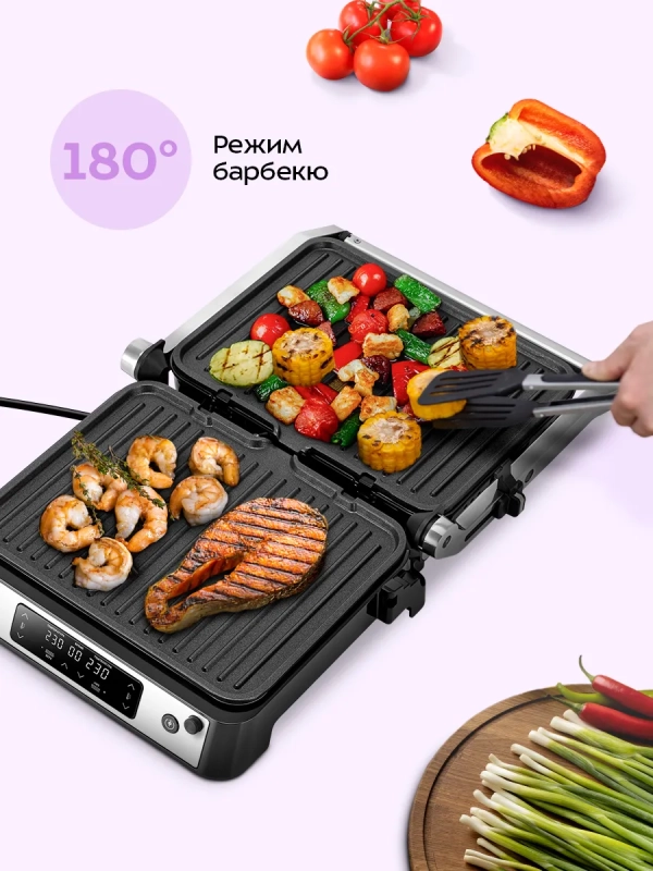 Электрогриль двусторонний КТ-4676 - 2000 Вт Электрогриль двусторонний КТ-4676 - 2000 Вт