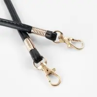 Ручка-шнурок для сумки, с карабинами, 120&times;0.6 см, чёрная