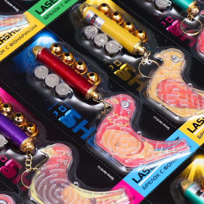 Фонарик лазер 5 насадок + игрушка Фонарик лазер 5 насадок + игрушка "Лабиринт" птица МИКС 17х7 см