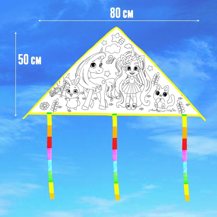 Воздушный змей-раскраска, 80 см Воздушный змей-раскраска, 80 см