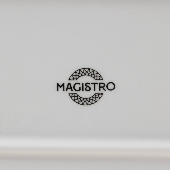 Блюдо фарфоровое прямоугольное Magistro Rodos, 35,7×25,6×3,1 см, цвет белый