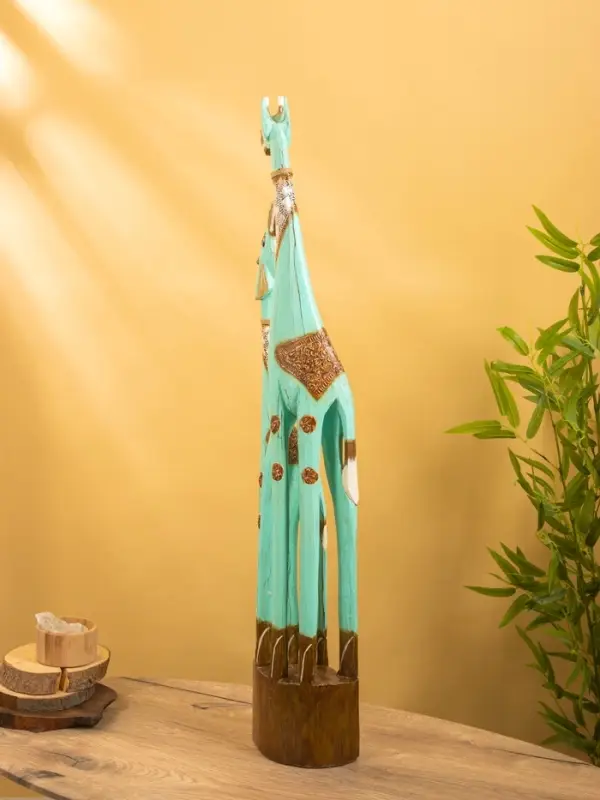 Сувенир "Жирафы" дерево 20х15х100 см, цв. бирюзовый