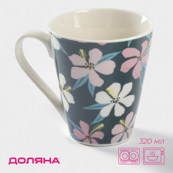 Кружка фарфоровая Доляна &laquo;Весна&raquo;, 320 мл